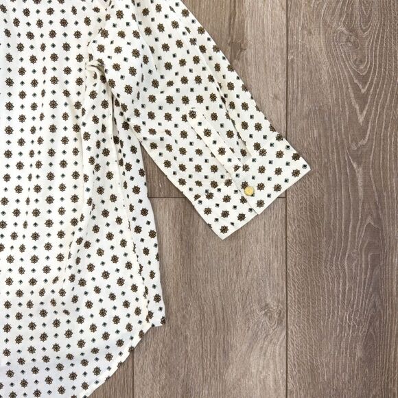 NWT Boutique Mixed Print Pattern Boho Button Down Blouse Womens Size Small S - Picture 8 of 12